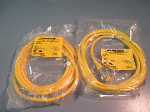 TURCK MINI-FAST ELECTRICAL CORDSET RKM 30-3M PLC U2027-3 LOT OF TWO