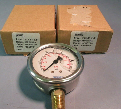 WIKA PRESSURE GAUGE 213.53 2.5" LOT OF FOUR 8345791