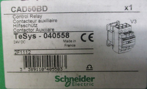 Schneider Electric CAD50BD Control Relay TeSys - 040558 24VDC 10A Cont. Current