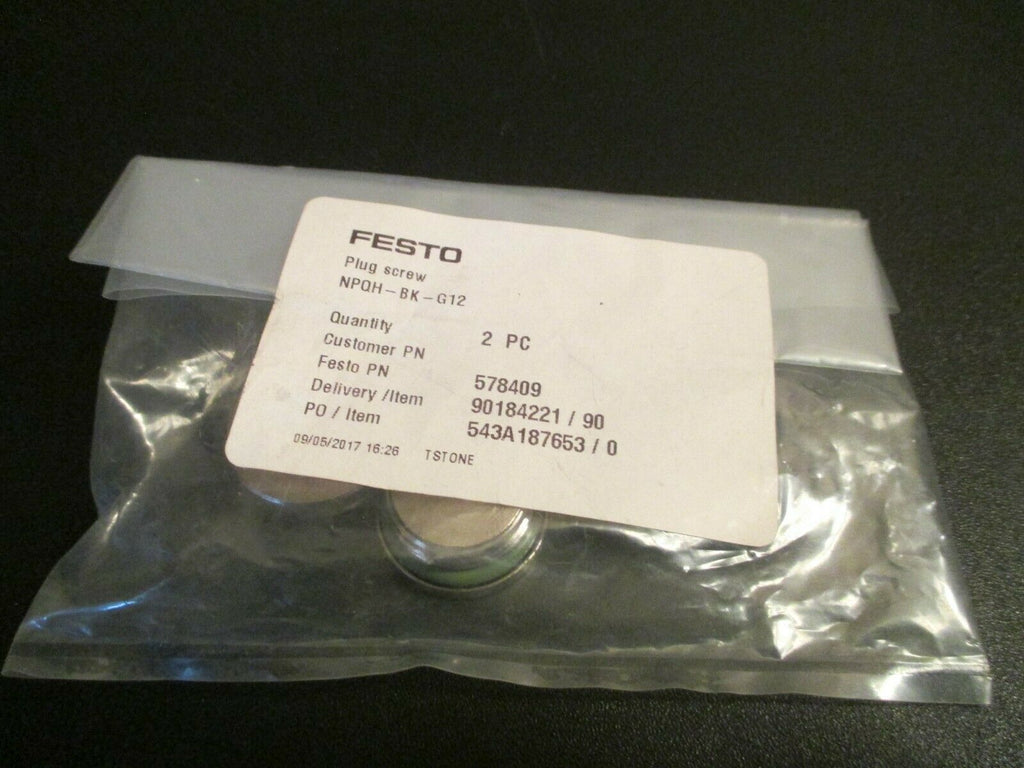 Festo Push-In Plug Screw 2PC 578409 Model NPQH-BK-G12