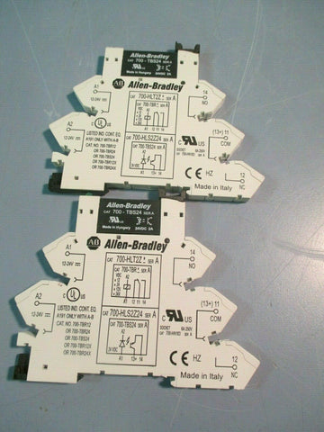 Allen Bradley Terminal Block Relay 700-HLT2Z Ser A w/ 700-TBS24 Ser A Lot of two