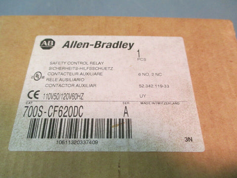 AB/Allen Bradley Safety Control Relay 700S-CF620DC 110/120V Series A