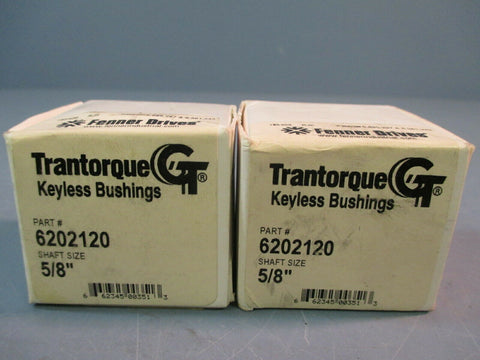 TRANTORQUE GT 5/8" SHAFT KEYLESS BUSHING FENNER DRIVES 6202120 LOT OF TWO