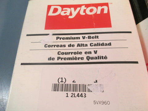 Dayton Premium V- Belt 5VX960 2L433G Cogged Lot of Two