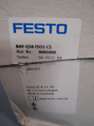 FESTO AIR MANIFOLD Sub-Base NAV-QS8-IS01-CS 8086800