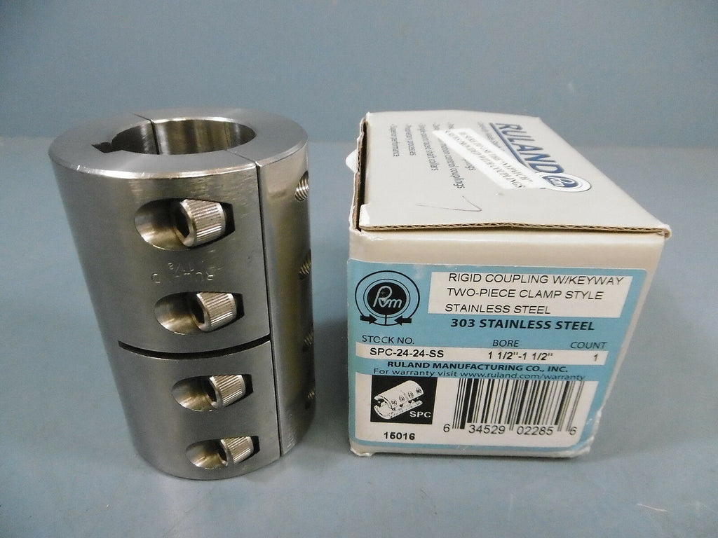 Ruland SPC-24-24-SS Rigid Coupling W Keyway Stainless Steel 1 1/2" Bore