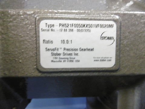 ServoFit Precision Gearhead PH521F0050KX501VF0020MF Ratio 10.0.1 NEW
